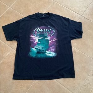 STYX 2015 World Tour Navy Blue Pirate Scooner Ship T-Shirt - Size 2XL